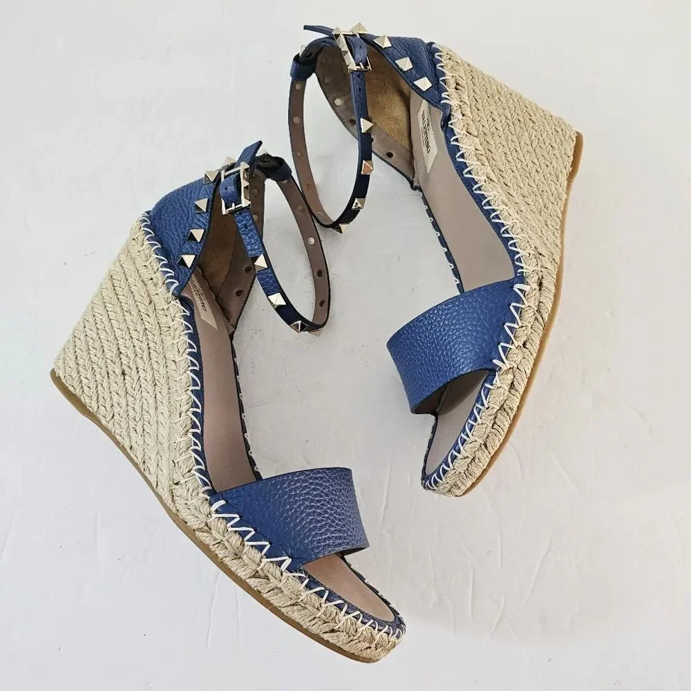NEW Valentino Garavani Rockstud Strappy Espadrille Wedge Sandals Size EU 41 - Picture 5 of 9
